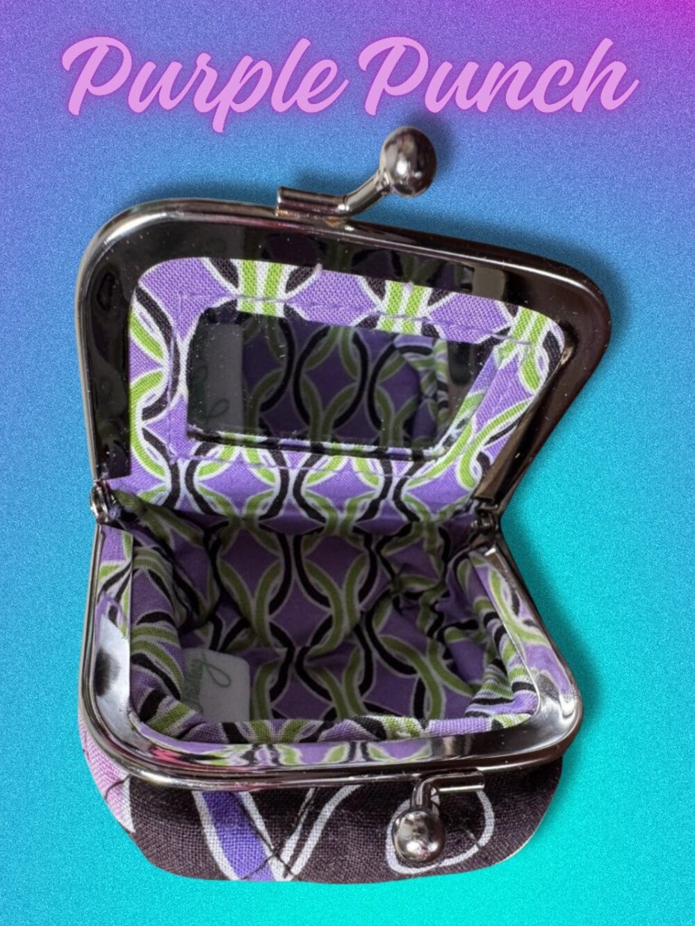 Vera Bradley Purple Punch Contacts Case Retired Y2K 2009 Accessory
